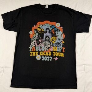 Taylor Swift The Eras Tour 2023 Concert T-Shirt Black M&O Gold Medium